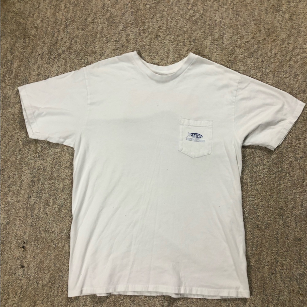 White AFTCO Fishing shirt